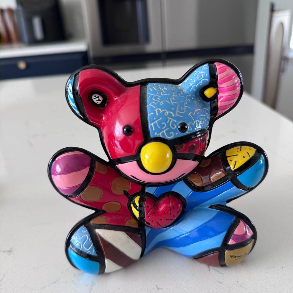 Romero Britto Colorful Bear Figurine